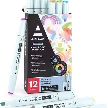 MARCADORES PUNTA DOBLE PASTELS 12UND