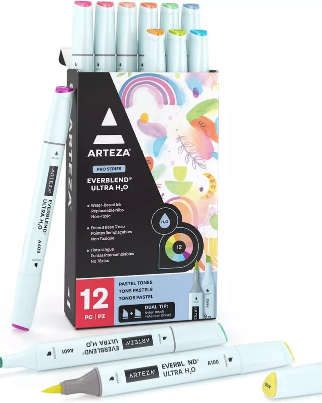 MARCADORES PUNTA DOBLE PASTELS 12UND