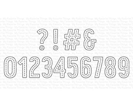 DIE IN STITCHED NUMBERS