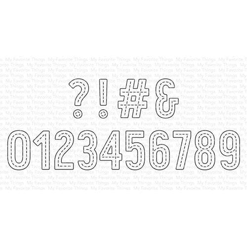 DIE IN STITCHED NUMBERS