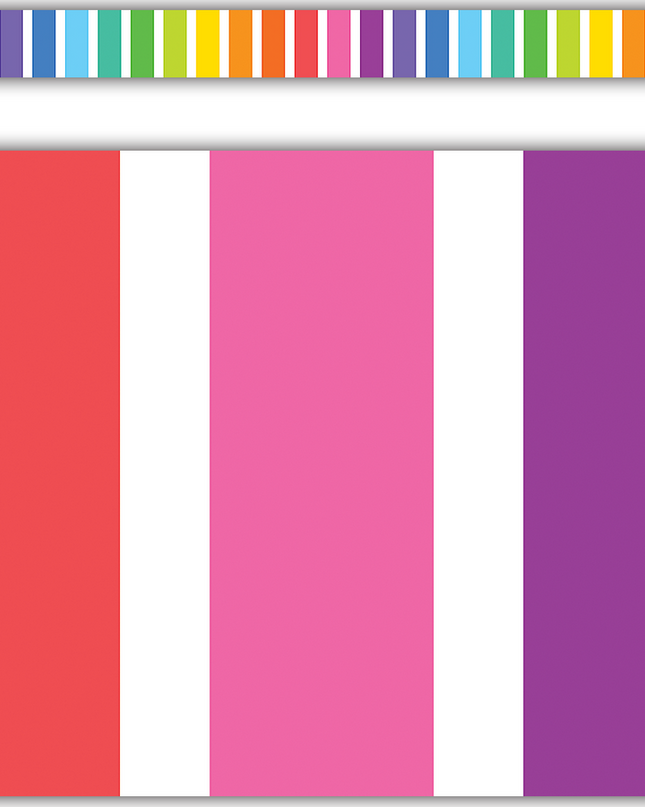 BORDER TRIM COLORFUL STRIPES STRAINGHT