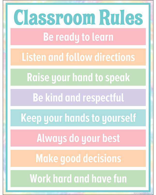 LAMINA PASTEL POP CLASSROOM RULES