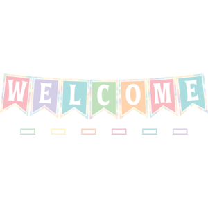 BULLETIN PASTEL POP PENNANTS WELCOME