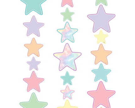 ACCENTS PASTEL POP STARS ASST SIZES