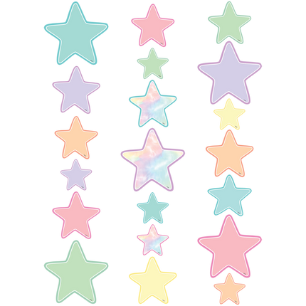 ACCENTS PASTEL POP STARS ASST SIZES