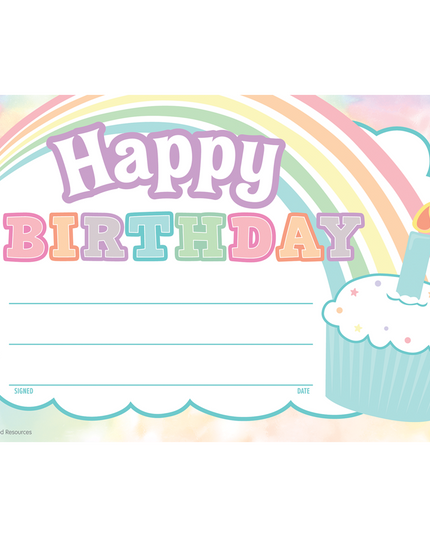DIPLOMA PASTEL POP HAPPY BIRTHDAY