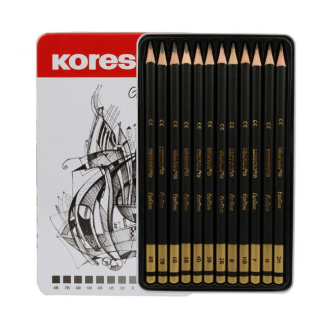 SET DE LAPIZ GRAFITO  PARA ARTE KORES 12 UND