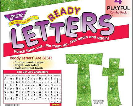 LETRAS LIME SPARKLE #4 PLAYFUL