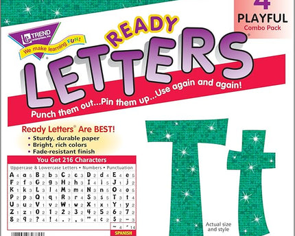 LETRAS TEAL SPARKLE #4 PLAYFUL