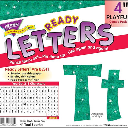 LETRAS TEAL SPARKLE #4 PLAYFUL