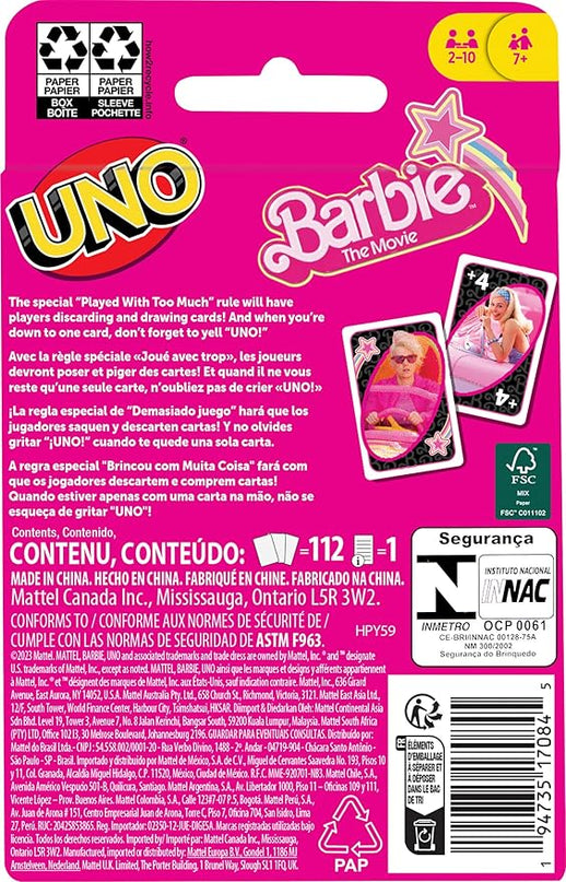 JUEGO UNO BARBIE