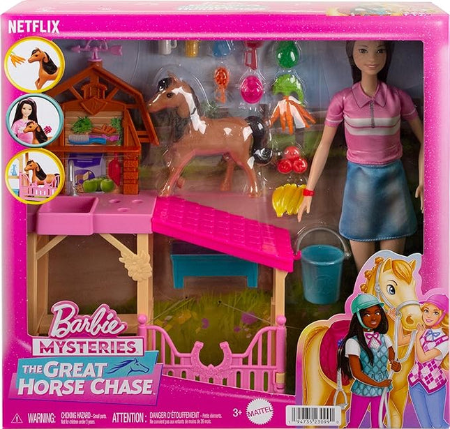 JUGUETE BARBIE MYSTERIES THE GREAT HORSE CHASE PONY & ACESSORIES