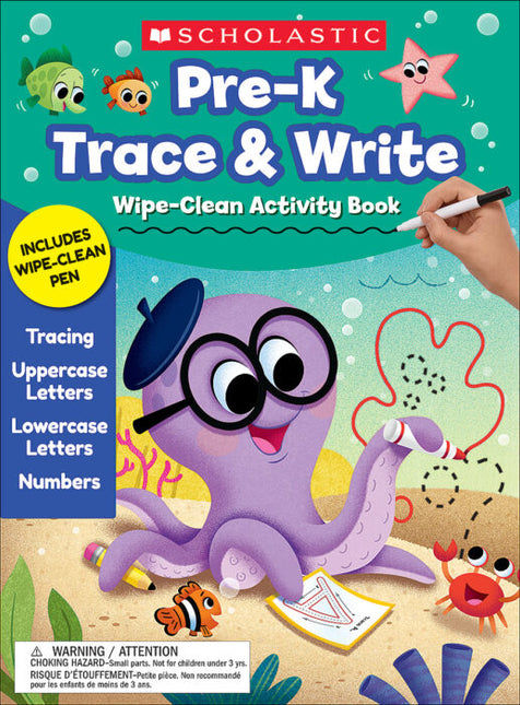 PRE-K TRACE & WRITE WIPE-CLEAN ACTIVITY BOOK