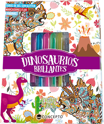 MEGAKIT DE ARTE DINOSAURIOS BRILLANTES
