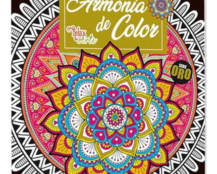 LIBRO P/ COLOREAR MANDALA ARMONIA DE COLOR 24HJS