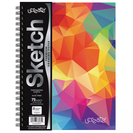 SKETCH BOOK KALEIDOSCOPE DESIGH 9X12 75 HOJAS