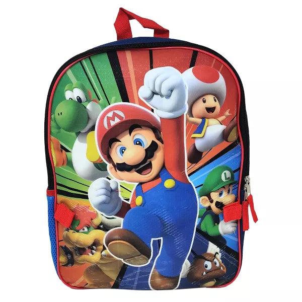 MOCHILA 16" CON LONCHERA MARIO BROSS