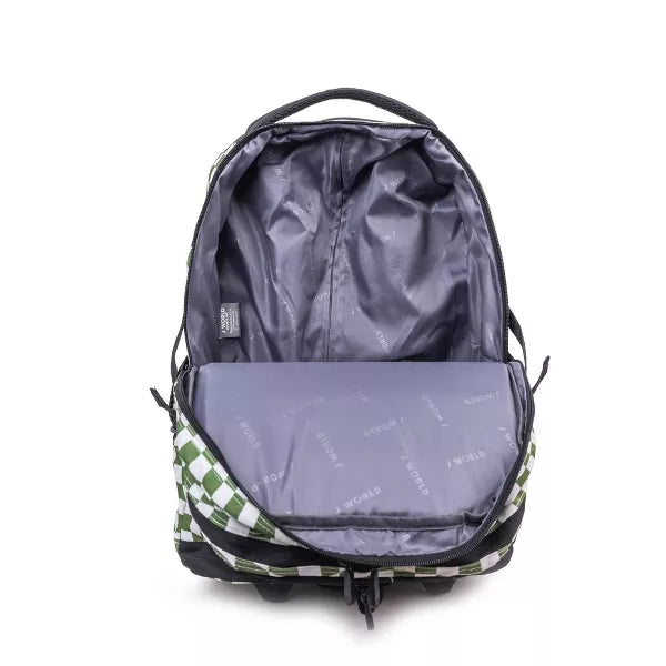 MOCHILA J WORLD C/RODOS LUNAR MATCHA CHECKERS
