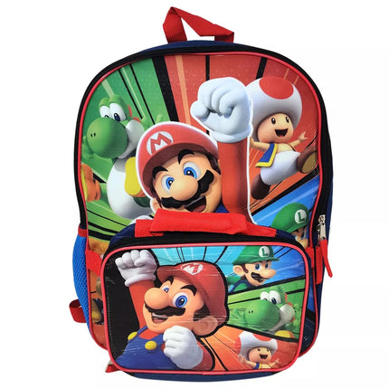MOCHILA 16" CON LONCHERA MARIO BROSS