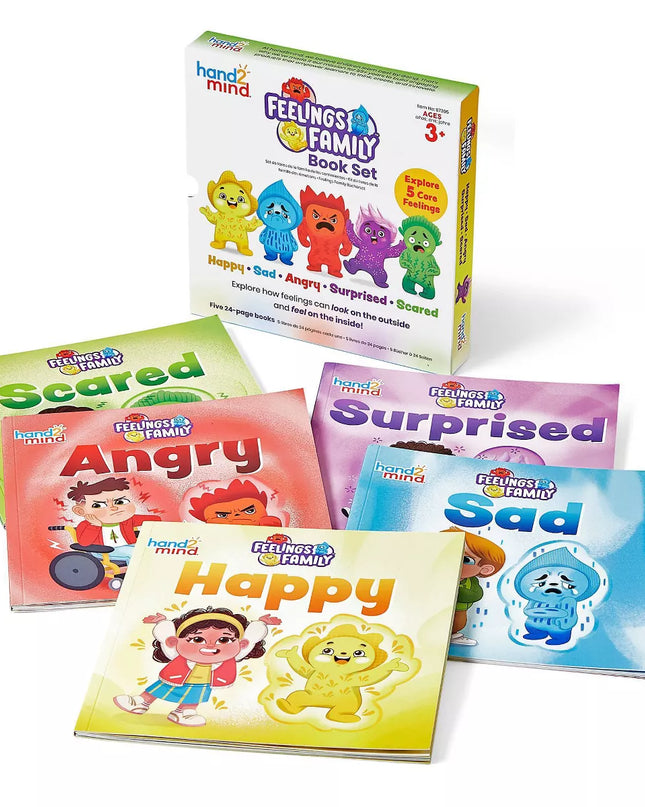 LIBRO EN SET FEELINGS FAMILY HAPPY, SAD, ANGRY, SCARED AND SURPRISED