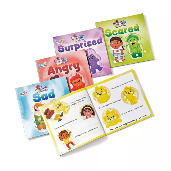 LIBRO EN SET FEELINGS FAMILY HAPPY, SAD, ANGRY, SCARED AND SURPRISED
