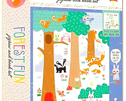 JUEGO DE ROMPECABEZAS Y LIBRO  FOREST FUN