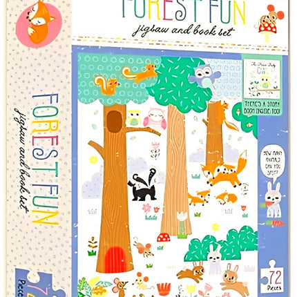 JUEGO DE ROMPECABEZAS Y LIBRO  FOREST FUN