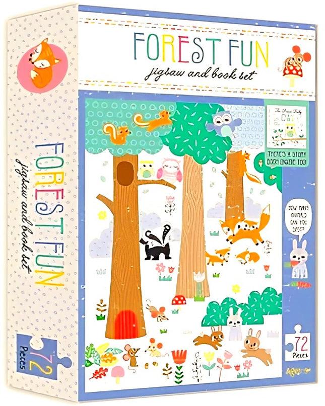 JUEGO DE ROMPECABEZAS Y LIBRO  FOREST FUN