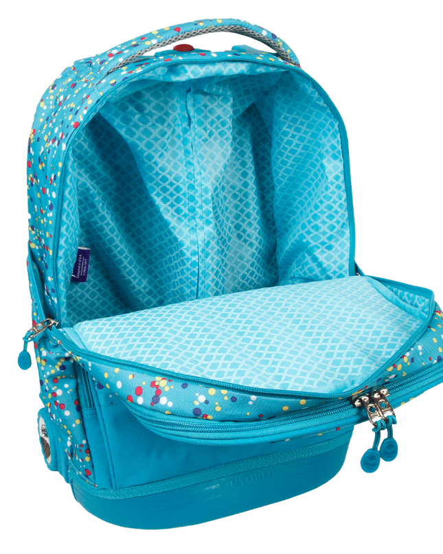 MOCHILA J WORLD C/RODOS KIDS COLOR DOTS