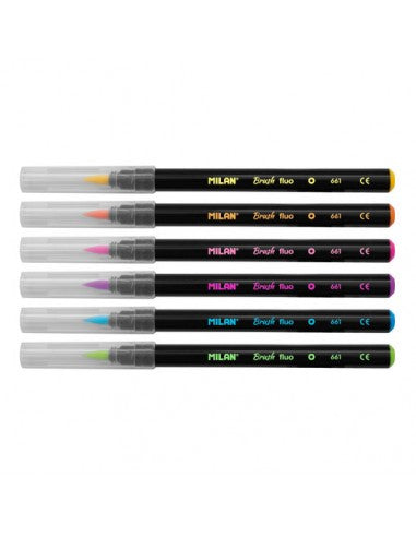 MARCADORES BRUSH-TIP FLUO 6CLRS