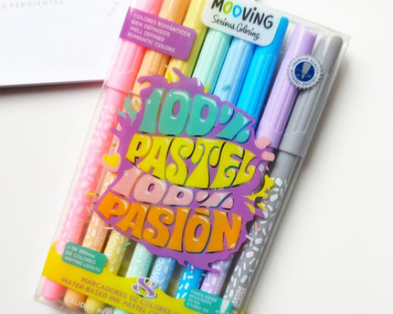 Marcadores finos Mooving x8 Pastel