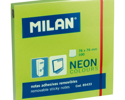 NOTAS ADHESIVAS 3X3 VERDE NEON 100HJS MILAN
