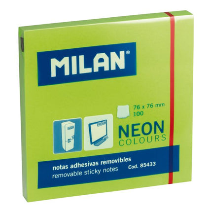 NOTAS ADHESIVAS 3X3 VERDE NEON 100HJS MILAN