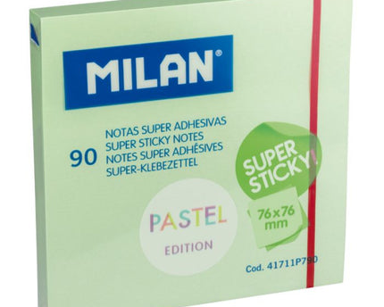 NOTAS ADHESIVAS 3X3 VERDE PASTEL 100HJS MILAN