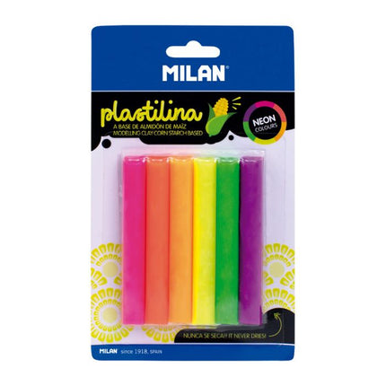 PLASTICINA NEON 6 CLRS MILAN