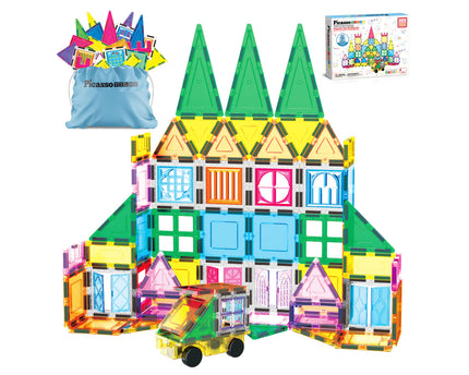 Juego de 101 baldosas magnéticas con puertas, ventanas y bolsa de transporte,Picasso.