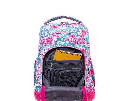 MOCHILA J WORLD C/RODOS Y LUZ LOLLIPOP BLUE RASPBERRY