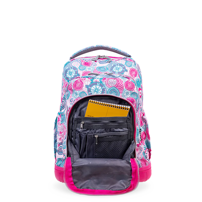 MOCHILA J WORLD C/RODOS Y LUZ LOLLIPOP BLUE RASPBERRY
