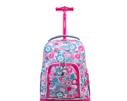 MOCHILA J WORLD C/RODOS Y LUZ LOLLIPOP BLUE RASPBERRY