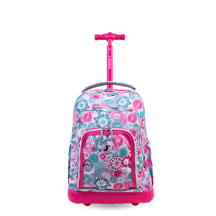 MOCHILA J WORLD C/RODOS Y LUZ LOLLIPOP BLUE RASPBERRY