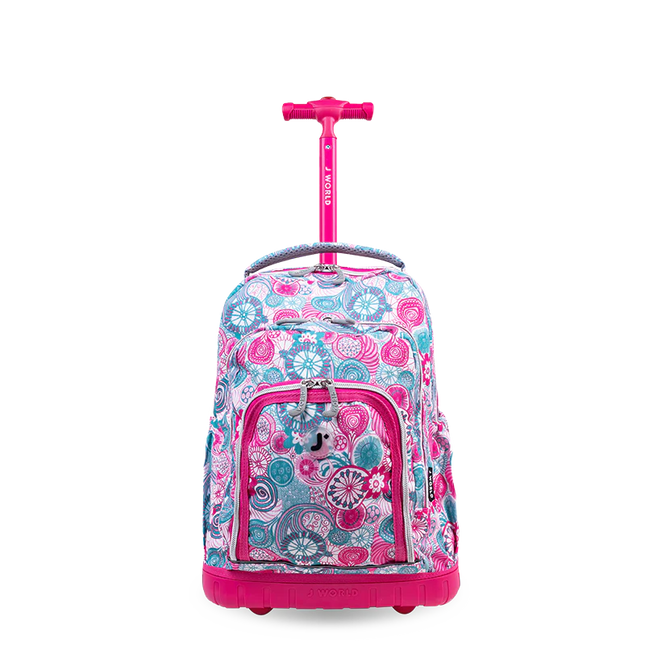 MOCHILA J WORLD C/RODOS Y LUZ LOLLIPOP BLUE RASPBERRY
