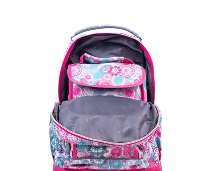 MOCHILA J WORLD C/RODOS Y LUZ LOLLIPOP BLUE RASPBERRY