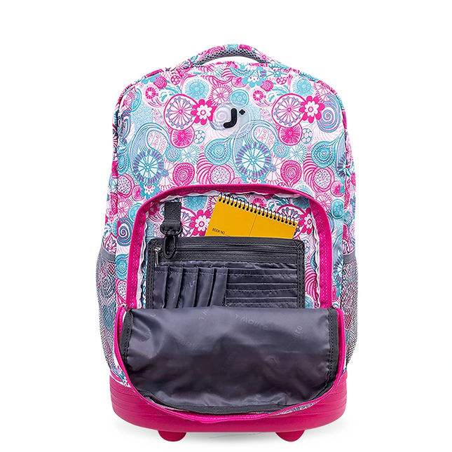 MOCHILA J WORLD C/RODOS SUNRISE BLUE RASPBERRY