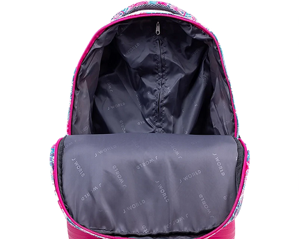 MOCHILA J WORLD C/RODOS SUNRISE BLUE RASPBERRY