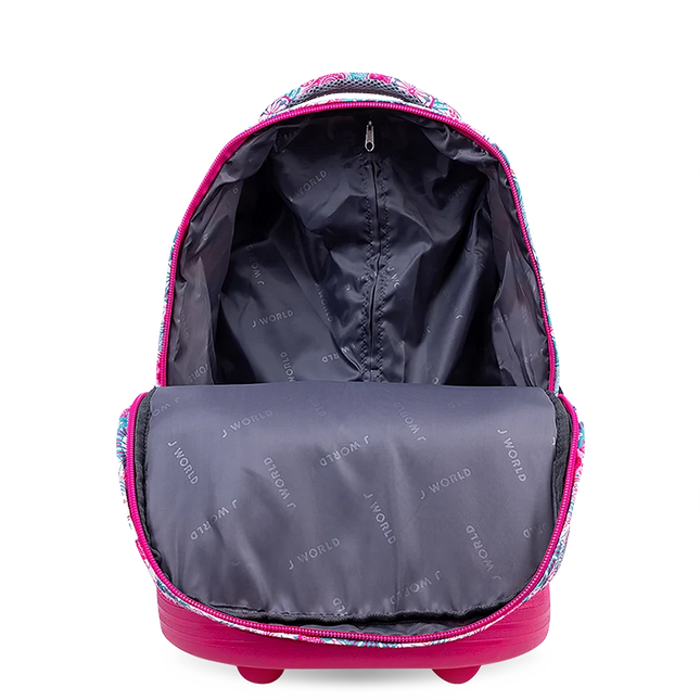 MOCHILA J WORLD C/RODOS SUNRISE BLUE RASPBERRY