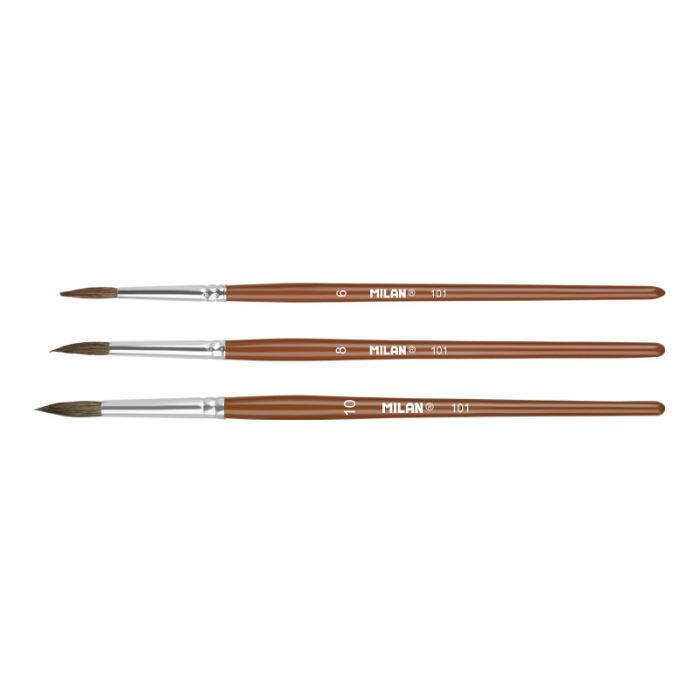 SET DE PINCELES MILAN 3PC