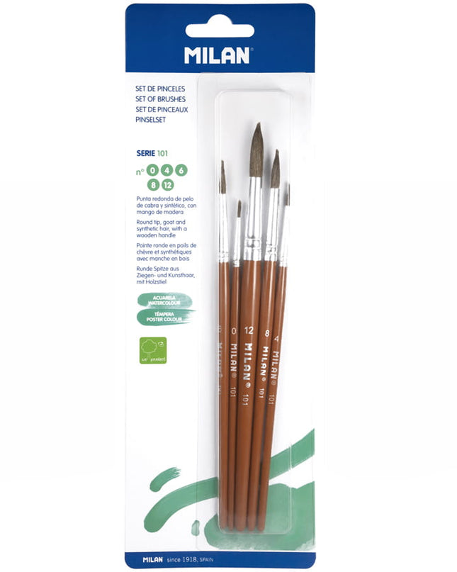 SET DE PINCELES MILAN 5PC