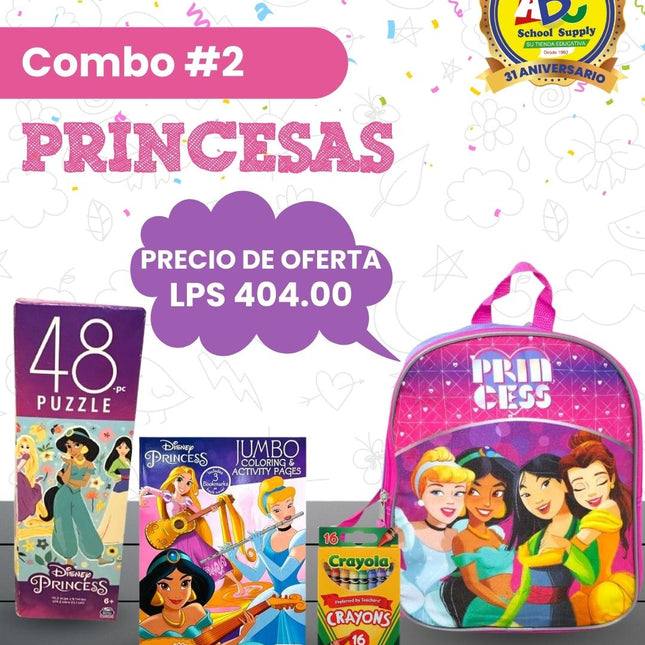 COMBO MOCHILA PRINCESAS