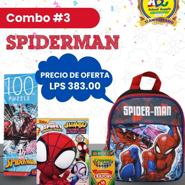 COMBO  MOCHILA HOMBRE ARAÑA