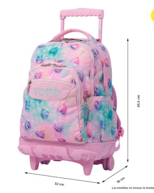 MOCHILA GLITTER CORAZONES TOTTO